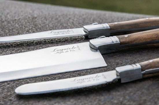 Laguiole Style de Vie Kaasmessenset Luxury Line - 3-delig - Olijfhout
