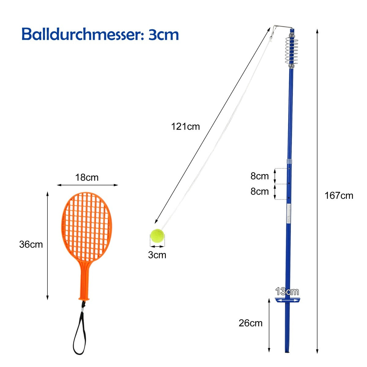 Coast Portable Tetherball Set 3-fasen hoogte verstelbare set met bal twistballet
