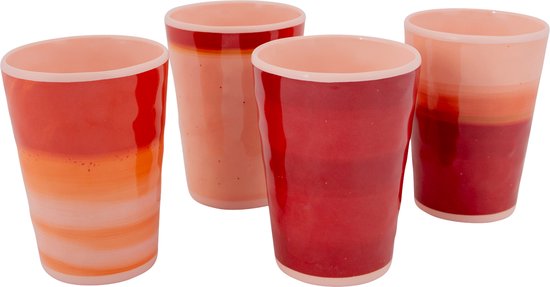 Bo-Camp - Beker - Halo - 400 ml - 4 Stuks - Melamine - Terra