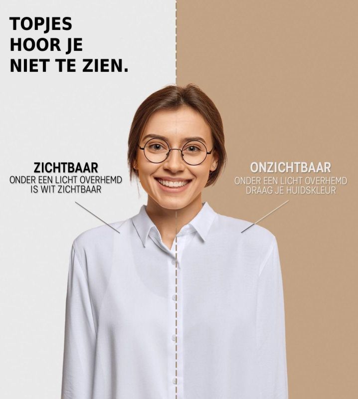 Anti Zweet Top Huidskleur Dames L – Naadloos Onderhemd met Okselpads