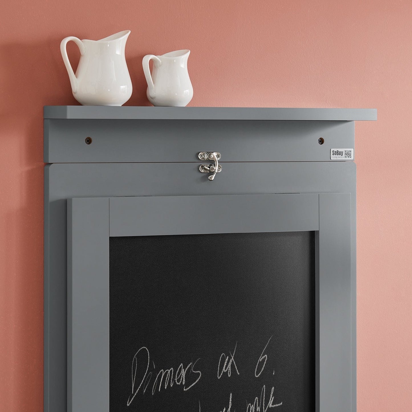 SoBuy FWT20-HG - Inklapbare Wandtafel - met Krijtbord - 50 x 175 x 76 cm - Grijs
