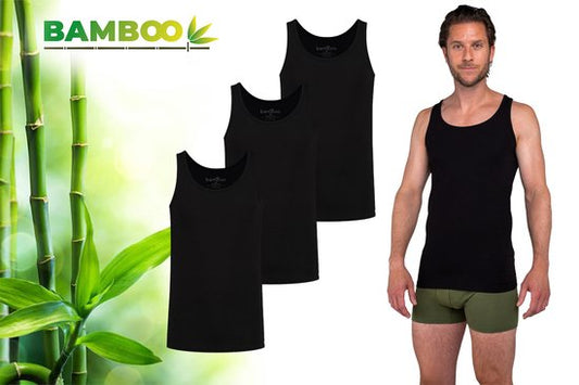 Bamboo Elements - Bamboe Hemden Heren - Onderhemd Heren - 3-pack - Zwart - M - Tanktop Heren - Bamboo - Ondergoed Heren - Hemd Heren