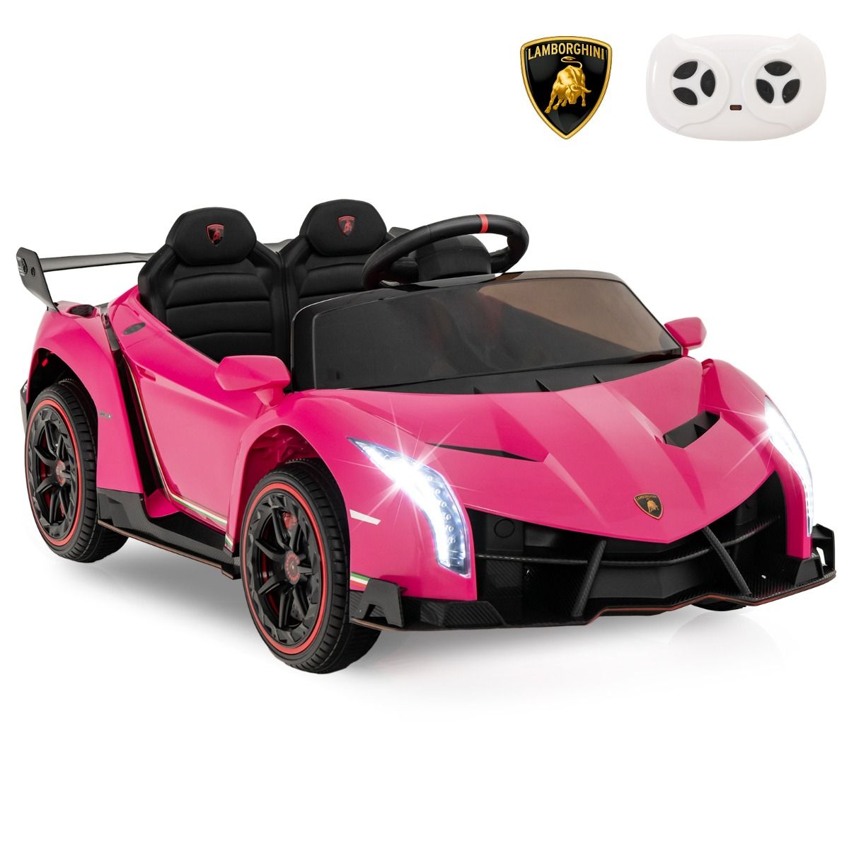 Coast Elektrische Kinderauto Lamborghini - 12V accu - Afstandsbediening - 3 snelheden - Wit