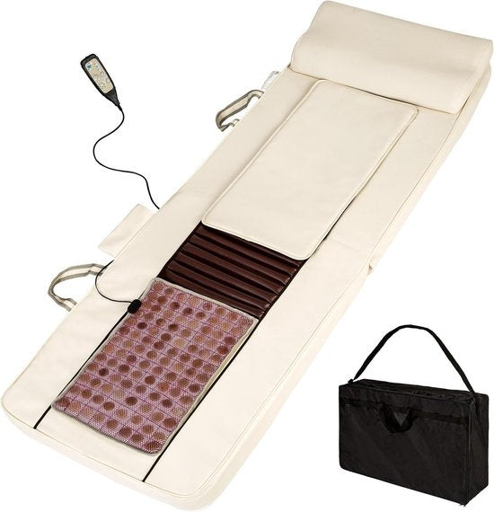 Shiatsu Massagematras - Incl Draagtas - Meerdere Standen - Opvouwbaar - Warmtefunctie - 186,5 x 60 x 11 cm - 400601