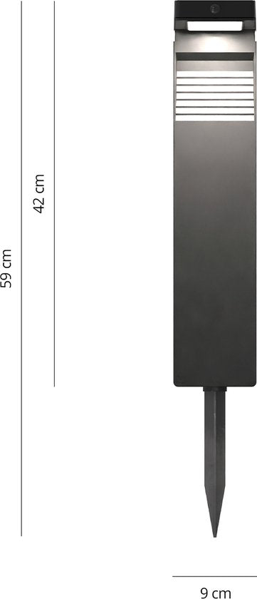 FlinQ Gaia - Smart Solar Tuinlamp- Solar Tuinverlichting - Zonne-energie - Wit en Gekleurd licht - Bewegingssensor - 2-pack - Zwart