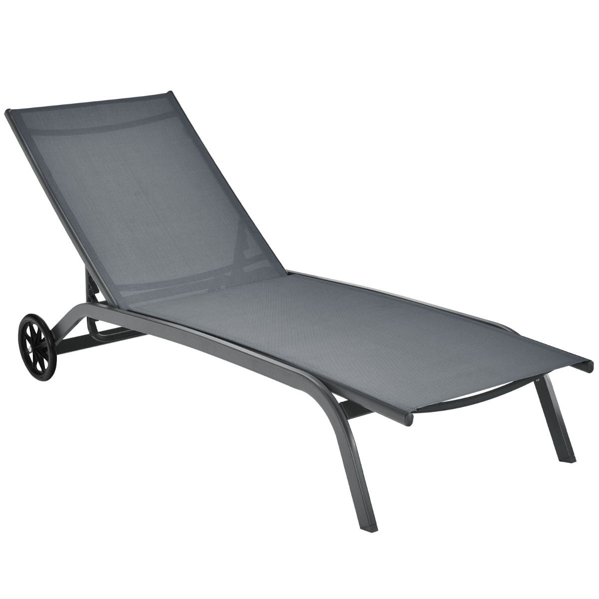 Coast | Verstelbare Ligbed op Wielen - Grijs - 191-160 cm x 61 cm x 35,5-88,5 cm