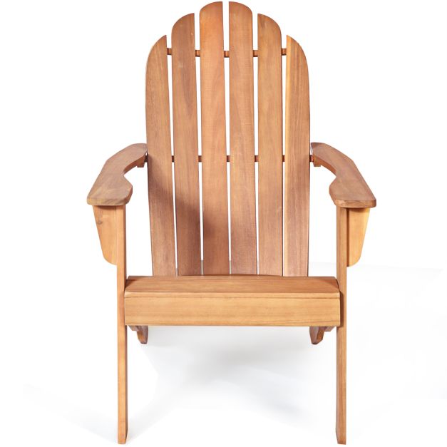 Coast Buiten Hout Adirondack Stoel 69x88x103 cm - Natuurlijk Acaciahout – Tuinstoel voor Terras, Balkon en Tuin