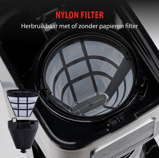 alpina Koffiezetapparaat met Filterkoffie - 900W - 1.5 L - Grijs/Zwart