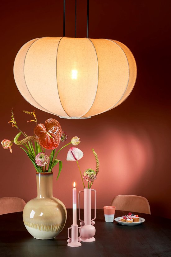 Mica Decorations Pego Hanglamp - H94 x Ø83 cm - Linnen - Off White