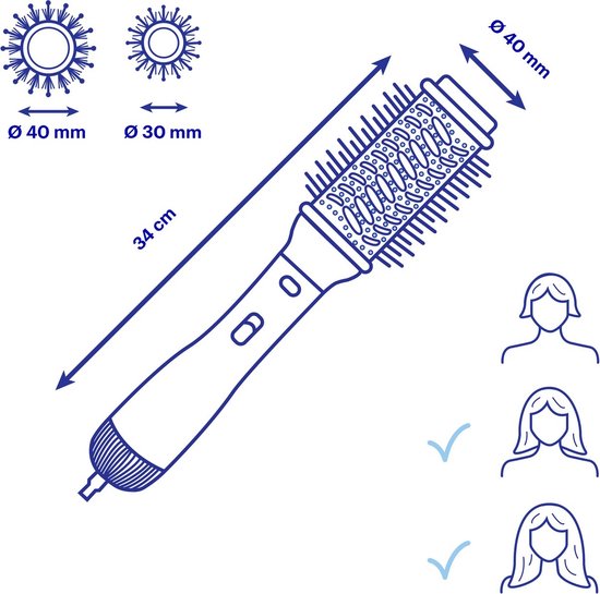 Salon 24 5-in-1 Multistyler & Hairwrap – Föhn, Volumeborstel en 2 Krulopzetstukken
