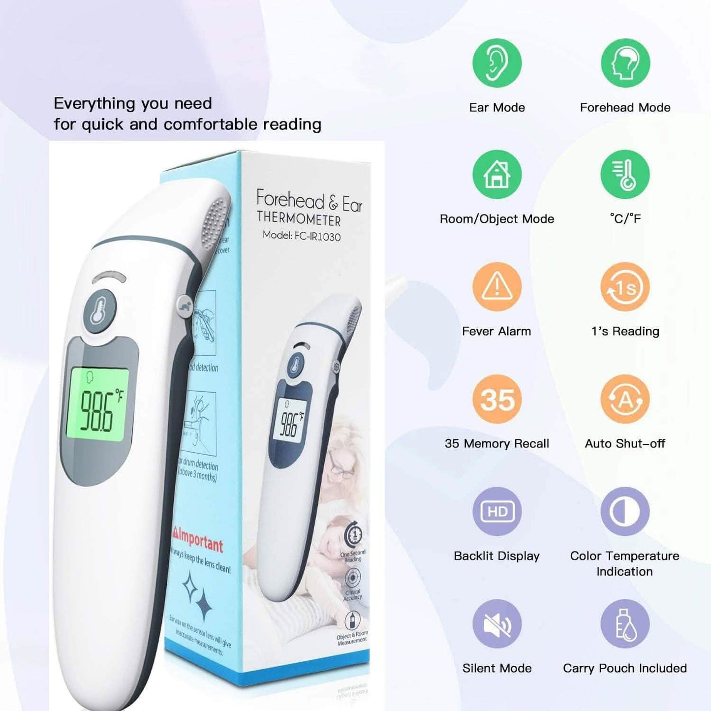 SFC Infrarood Thermometer FC-IR1030 - Voorhoofd en Oor