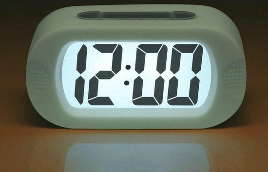 JAP AP17 digitale wekker - Stevige alarmklok - Met snooze en verlichtingsfunctie - Beschermhoes van rubber - Pastelle Groen