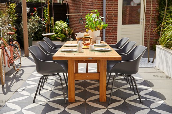 Hartman Sophie elegance tuinstoel - Donkergrijs - set van 2 - donkergrijs rondo onderstel