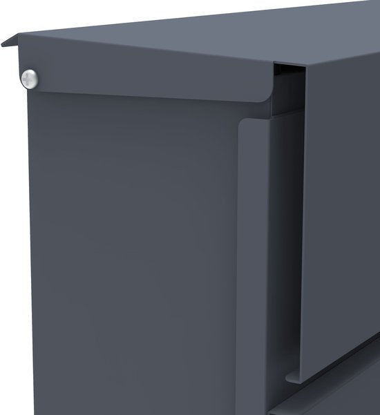 AXI Jake Brievenbus van Metaal – Antraciet – Stalen Brievenbus met Slot – Wandmodel –37x11x37 cm – Inclusief 2 Sleutels – Met Krantenhouder – Weerbestendig