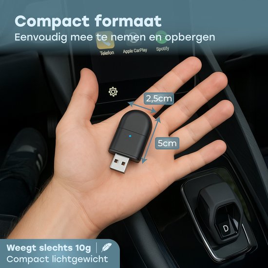 Audyn CarPlay Dongle - USB & USB-C - Geschikt voor Android Auto & Carplay - CarPlay Draadloos - Auto Dongel - Wireless