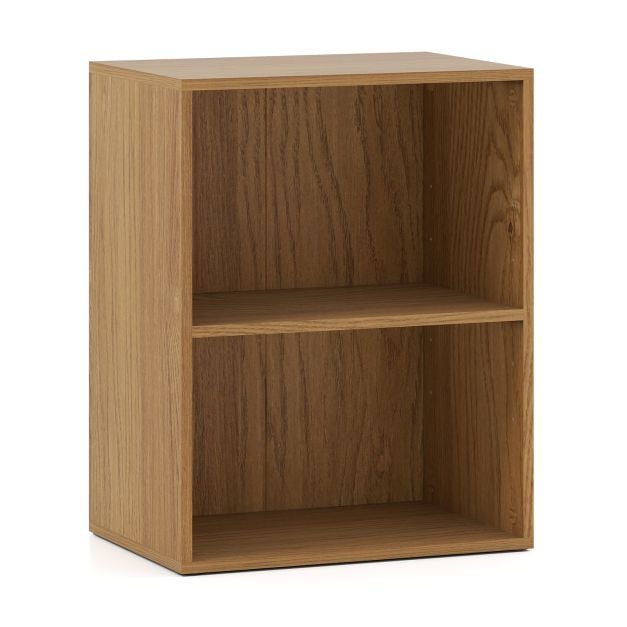 Coast Boekenkast met 2 Open Vakken – Verstelbare Plank – 42 x 29,5 x 53,5 cm – Naturel