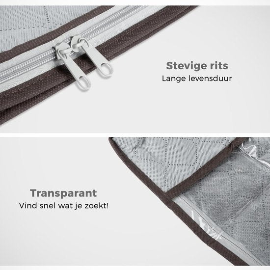 LifeGoods Opbergtas en Organizer - 4x 50L - 54x25x39 cm - Textiel - Grijs