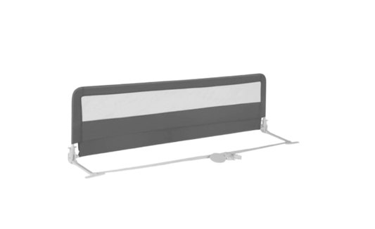 Coast Bedhekje 180 cm – Opvouwbaar Kinder Bedhek met Veiligheidsgordel – Grijs – 180 x 41 x 55 cm