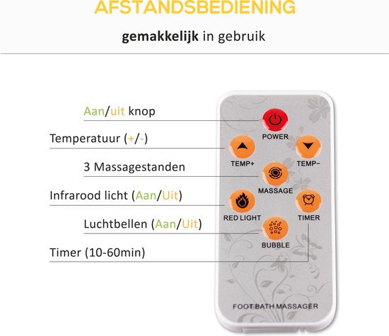 CALMENTA® XXL Voetenbad - 12L - Automatisch wielmassage - Infrarood - Tot 48°C - Voetbad Massage - Voetmassage - Shiatsu