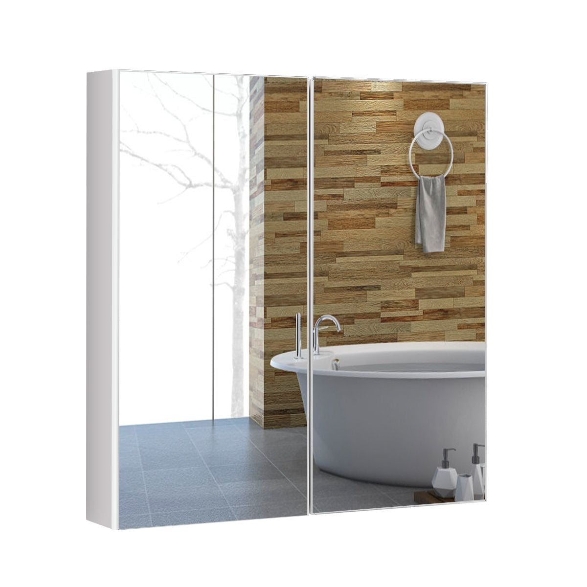 Coast - Badkamer - Spiegelkast - Wit - 62 x 11 x 65 cm
