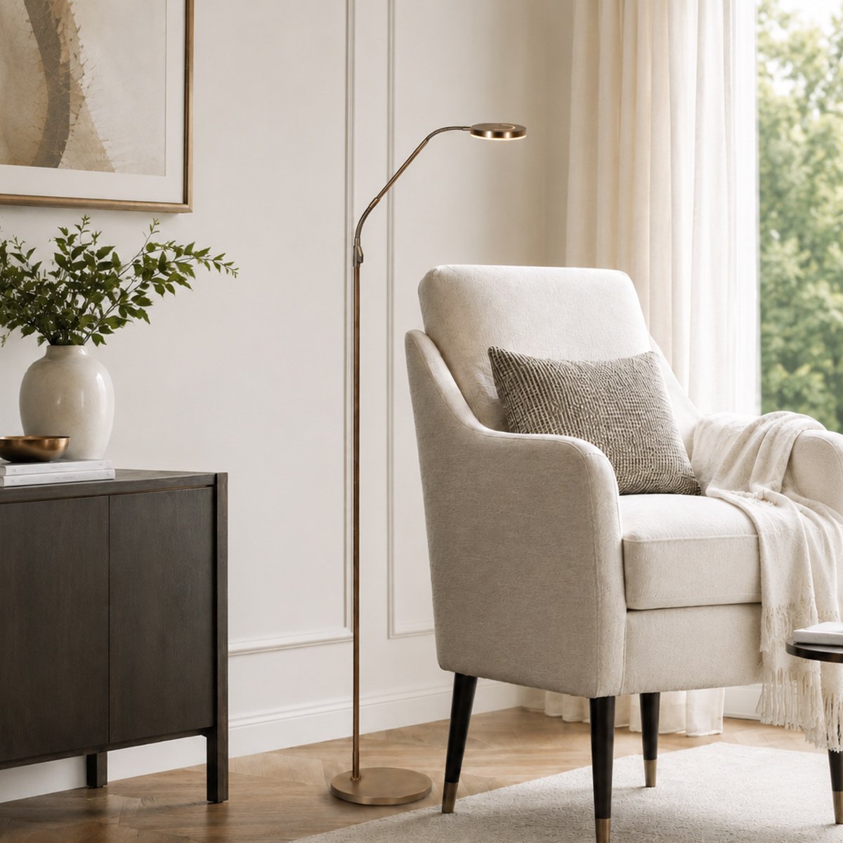 Steinhauer Exclusive - vloerlamp - Soleil2 - brons - kunststof metaal - design lamp - LED - 4389BR