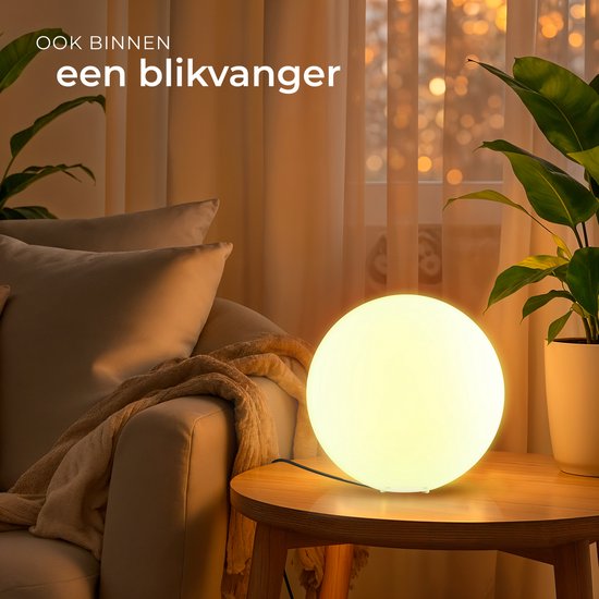 tectake® Tuinbol - Ø30 cm - Bolvorminge LED Buitenlamp met Afstandsbediening - 16 Kleuren en 5 Lichtmodi - Weerbestendige Tuinverlichting - Feestversiering - Tuindecoratie - Inclusief Lichtbron - Lichtbol - Lichtbollen voor Buiten - Bol Lamp
