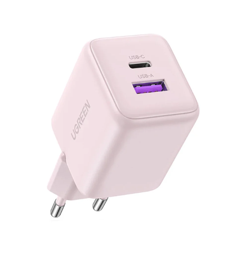 Ugreen X516 GaN Netwerkoplader 30W - Roze - USB-A & USB-C