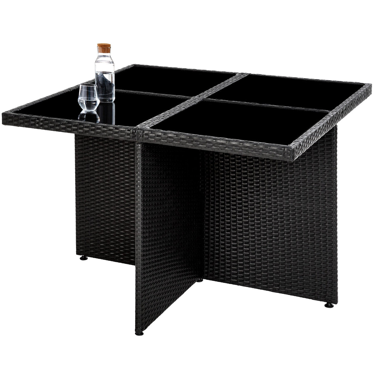Tectake® Glazen tafelplaten voor loungemeubel - Alleen de 4 glasplaten