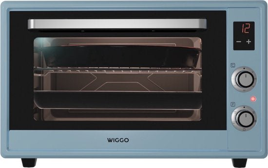 Wiggo WMO-E657(A) - Vrijstaande Mini Oven - Electrisch - 60 CM - 65 liter - 2000 W - 5 Jaar Garantie - Aqua Blauw