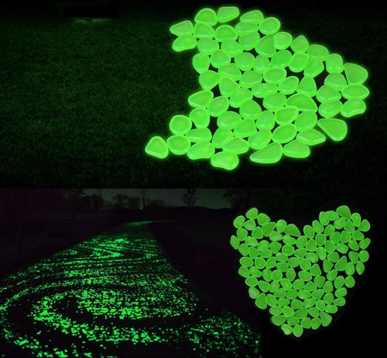 Glow In The Dark Stenen | Decoratie Stenen | Pebbles | Aquarium Steentjes | Tuin Stenen | GROEN | 30 Stuks