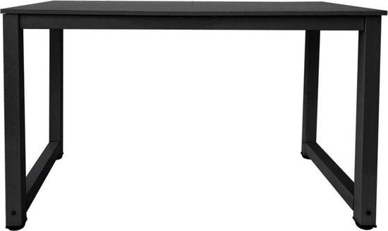 Bureau computertafel - keukentafel - metaal hout - 120 cm x 60 cm - zwart