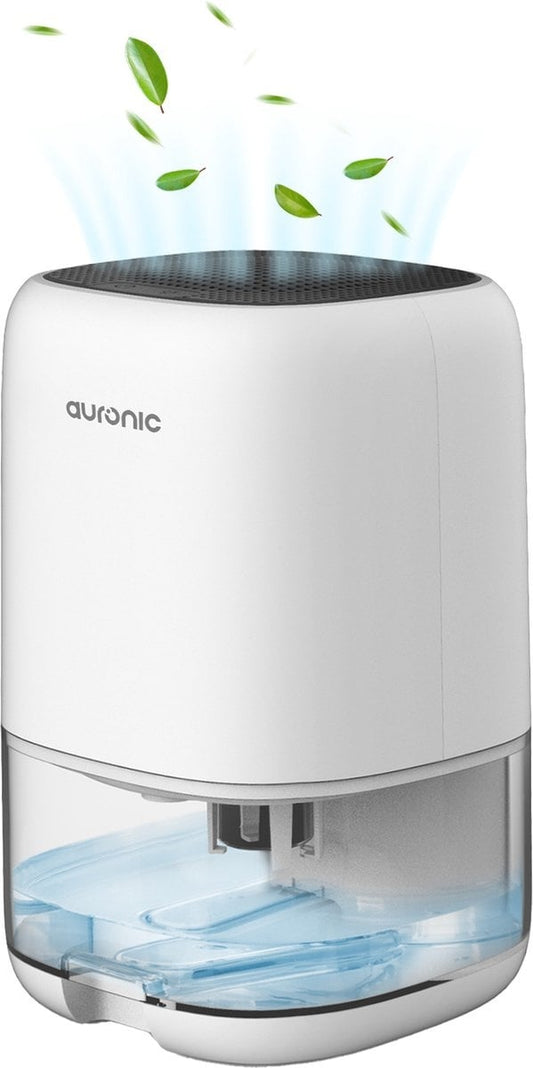 Auronic Luchtontvochtiger – 450 ml/dag – 1000 ml Reservoir – Tot 20 m² – 25,6 x 15 x 15 cm – Wit