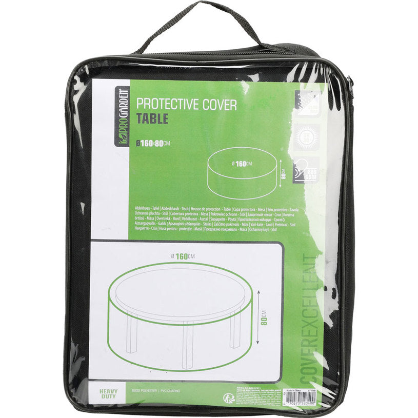 Hoezen Voor Buitenmeubilair Tuintafelhoes Pro Garden 80 X Ø 160 Cm (Cirkel, Polyester, Zwart)