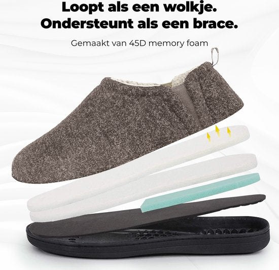 Comfeet Pantoffels Heren - Sloffen - Anti-slip - Maat 40/41 - Grijs
