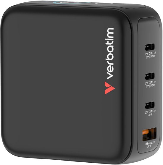 Verbatim Mini GaN Oplader 140W met display