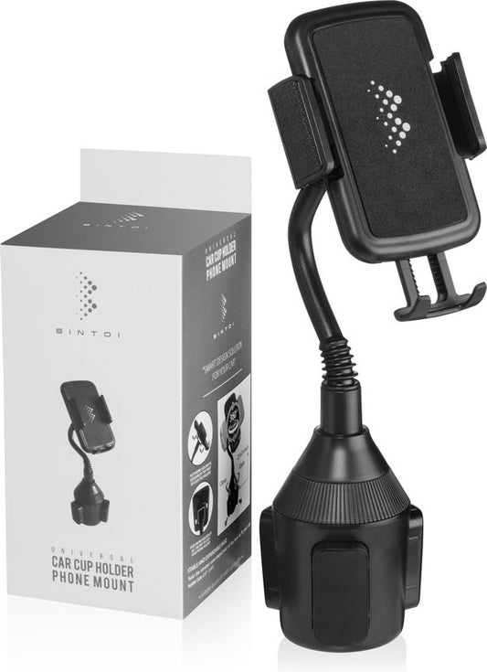 Bintoi® T200 – Telefoonhouders Auto Accessoires – Telefoonhouder GSM Houder Auto – Bekerhouder Auto – Telefoon GSM Houder Met Stevige Grip – iPhone/Samsung/Huawei/Oneplus – Cadeau