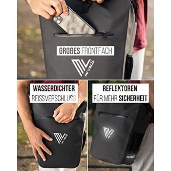 MIVELO Fietstas - 100% Waterdicht - Laptopvak - 25L - 43 x 33 x 5 cm - Carbon Kleurig