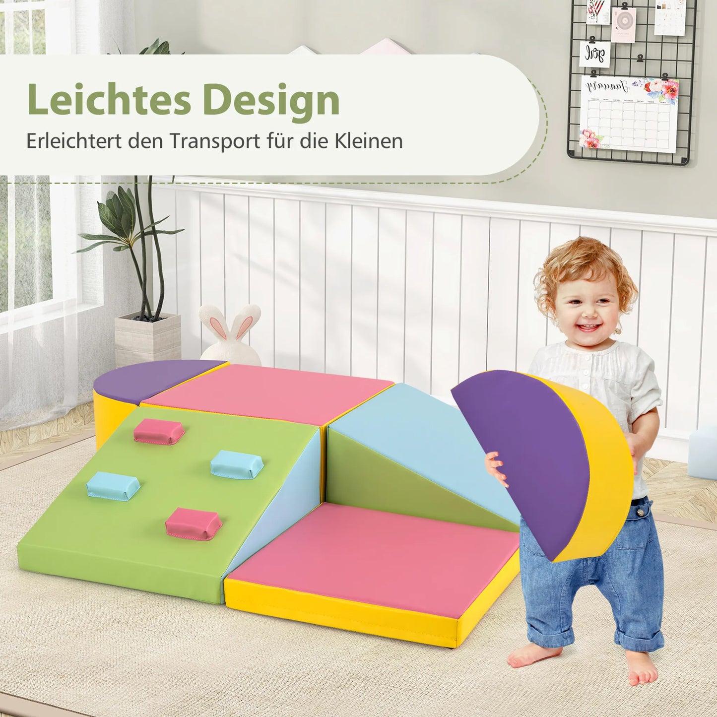 Coast Schuimrubberen Klimblokken Activity Play Set – Voorzien Van Klittenbandsluitingen En Zorgvuldige Stiksels En Gemakkelijk Vast Te Pakken Klimstenen – Voor Speelkamers En Kinderdagverblijven – Kleurrijk Leer En Epe Schuim