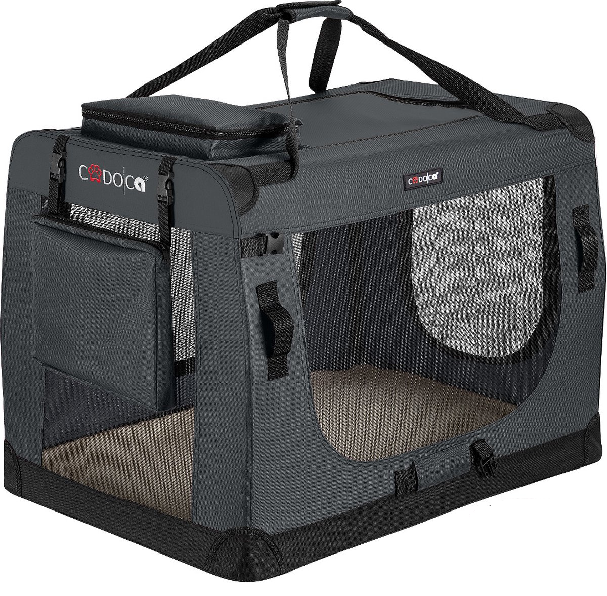 Cadoca Honden & Katten Reisbench XL - 81x56x58cm - Antraciet