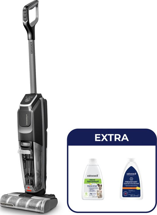 BISSELL CrossWave OmniForce Edge Select Draadloze Stofzuiger met Dweilfunctie - Vlekkenreiniger voor Harde Vloeren - Snoerloze Steelstofzuiger - 2 in 1 Vacuum Cleaner - Extra Krachtige Motor 31aW - ZeroGap Technologie - 3999N