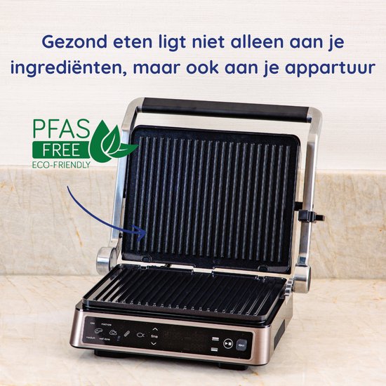 Safecourt Kitchen Contactgrill – Paninigrill en Tosti ijzer – Uitneembare PFAS-vrije platen & vaatwasserbestendig – Groot grilloppervlak – snel warm (2200W) – Tosti-apparaat