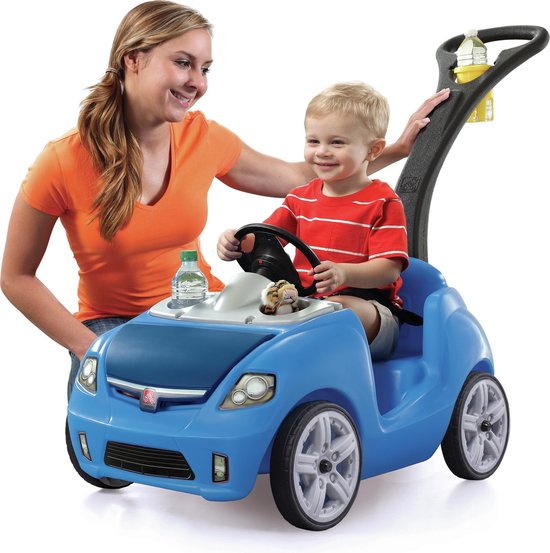 Step2 Whisper Ride Loopwagen in Blauw - Duwauto / Loopauto met duwstang - Voor kinderen vanaf 1,5 jaar