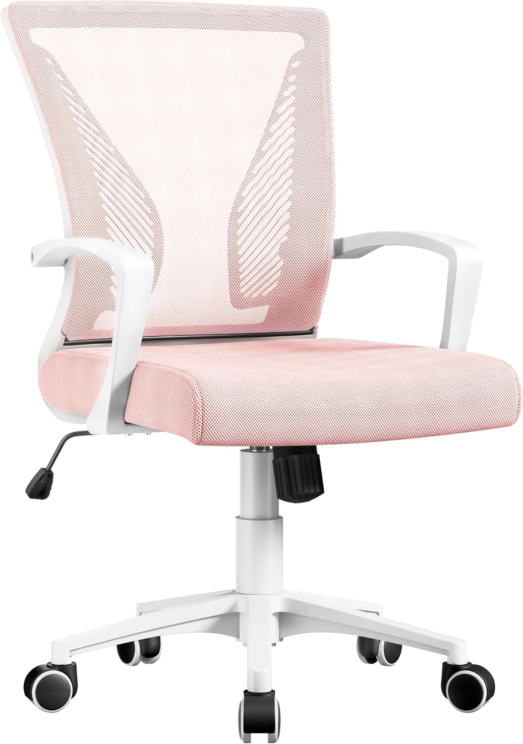 Yaheetech ergonomische bureaustoel met mesh - roze