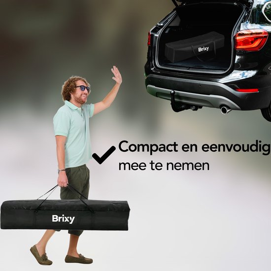 Brixy Partytent - Paviljoen - Easy Up - Opvouwbaar - Zijwanden - Waterdicht - Met Draagtas - 300 x 300 cm – Zwart