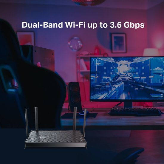 TP-Link Archer BE230 - Router - WiFi Versterker - Dual-Band - WiFi 7 - 3600 Mbps - Zwart