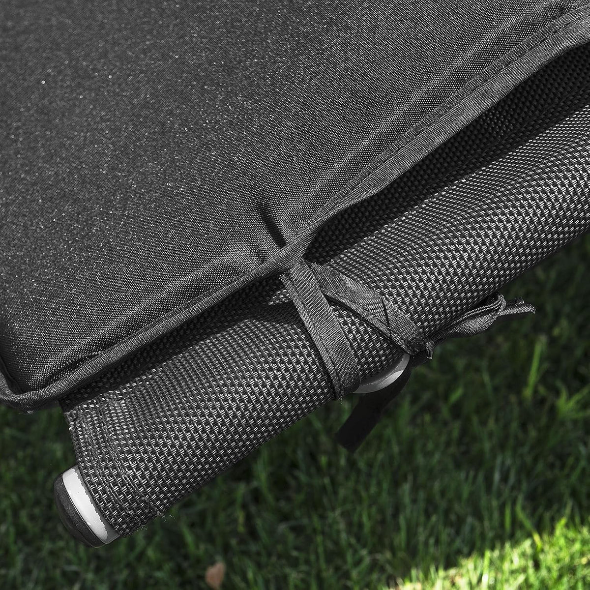 SoBuy OGS28-P02 Ligkussen voor Schommelstoel - Met Hoofdsteun - Wasbaar - 170 x 50 cm - Zwart
