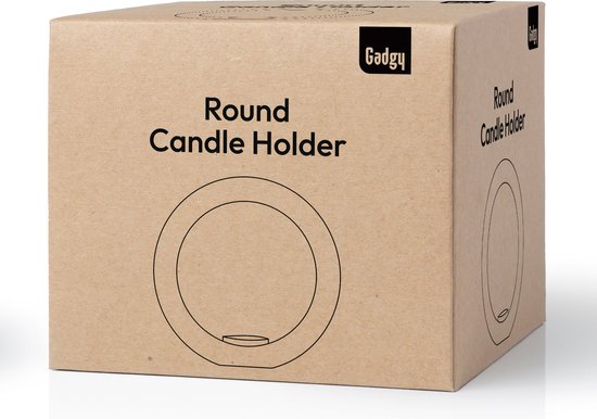 Gadgy Waxinelichthouder Rond - Theelichthouders - Kerst Decoratie Woonkamer - Sfeerverlichting Binnen - Kaarsenhouders voor Waxinelichten 17x17 cm - Windlicht Metaal - Zwart/Goud - Cadeau voor Vrouw