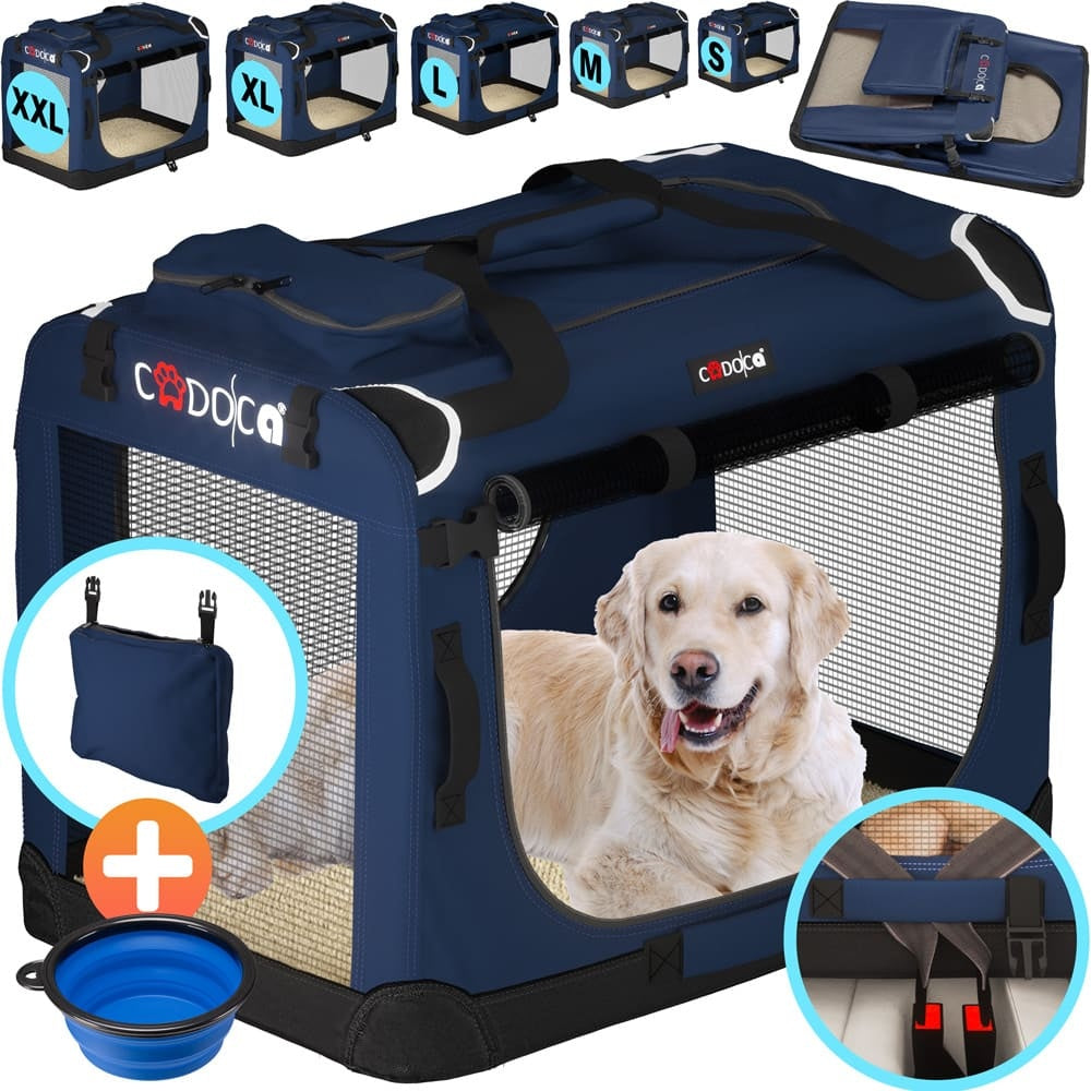 Cadoca Honden & Katten Reismand M - 60x43x45cm - Marine Blauw