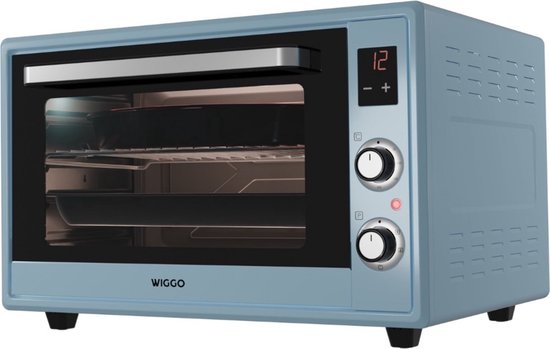 Wiggo WMO-E657(A) - Vrijstaande Mini Oven - Electrisch - 60 CM - 65 liter - 2000 W - 5 Jaar Garantie - Aqua Blauw