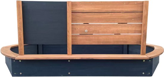 AXI Joey Zandbak 158 x 91 x 57 cm Bruin/antraciet – Met Speelwand en Krijtbord – Ovale Zandbak - Met Hoes en Grondzeil – FSC 100% Hemlock Hout